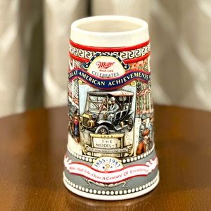Vintage 1987 Miller Beer Stein Model-T Great American Achievements Ceramic Mug
